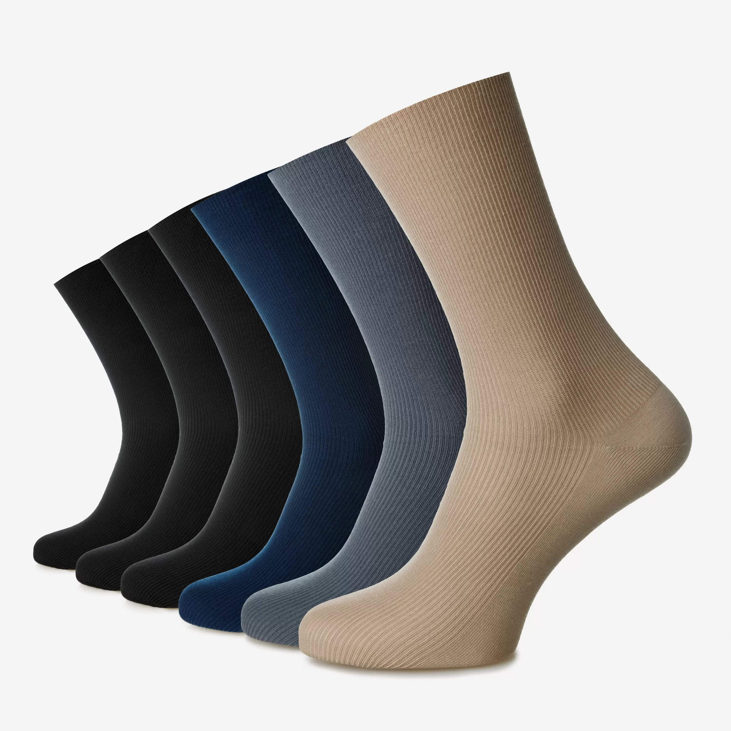 Șosetele unisex fără elastic din bumbac pieptănat fără cusătură - set de 6 perechi