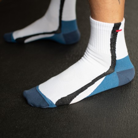 Șosete sport casual albastre și albe pentru bărbați din bumbac pieptănat
