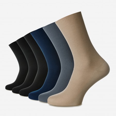 Șosetele unisex fără elastic din bumbac pieptănat fără cusătură - set de 6 perechi