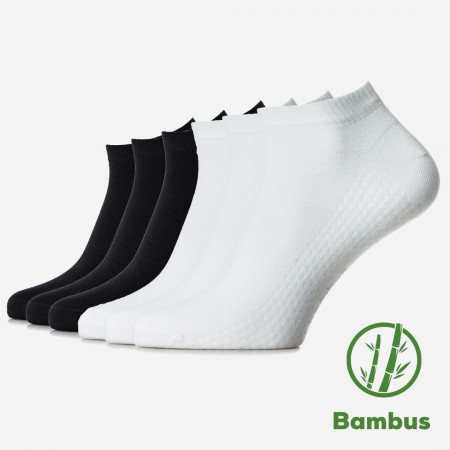 Șosete ultrascurte din bambus fără cusătură - set de 6 perechi pentru femei
